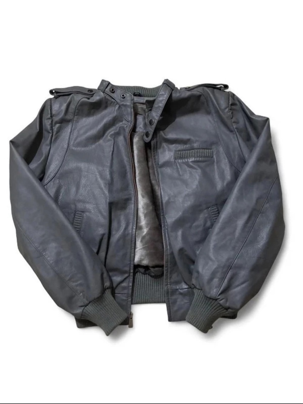 Members Only Black Leather Bomber Jacket